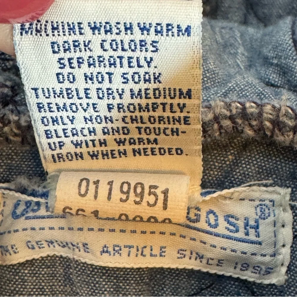 Vintage‎ Oshkosh B'Gosh Denim Quilted Hooded Jacket Size 24M